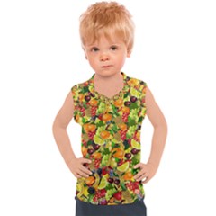 Background Pattern Structure Fruit Kids  Mesh Tank Top