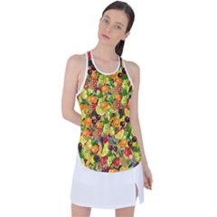 Background Pattern Structure Fruit Racer Back Mesh Tank Top by Wegoenart