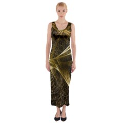 Quantum Physics Wave Particles Fitted Maxi Dress by Wegoenart