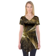 Quantum Physics Wave Particles Short Sleeve Tunic  by Wegoenart