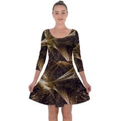 Quantum Physics Wave Particles Quarter Sleeve Skater Dress