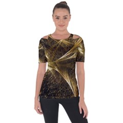 Quantum Physics Wave Particles Shoulder Cut Out Short Sleeve Top by Wegoenart