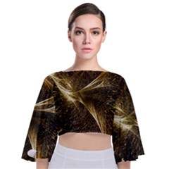 Quantum Physics Wave Particles Tie Back Butterfly Sleeve Chiffon Top by Wegoenart