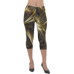 Quantum Physics Wave Particles Lightweight Velour Capri Leggings  by Wegoenart