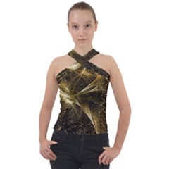 Quantum Physics Wave Particles Cross Neck Velour Top by Wegoenart