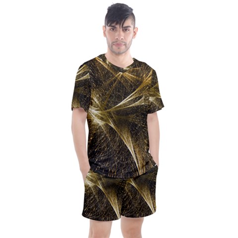 Quantum Physics Wave Particles Men s Mesh Tee And Shorts Set by Wegoenart