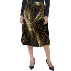 Quantum Physics Wave Particles Classic Velour Midi Skirt  by Wegoenart