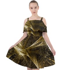 Quantum Physics Wave Particles Cut Out Shoulders Chiffon Dress