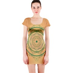 Mandalas Flower Mandalas Flowers Short Sleeve Bodycon Dress by Wegoenart