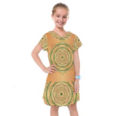 Mandalas Flower Mandalas Flowers Kids  Drop Waist Dress by Wegoenart