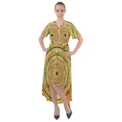 Mandalas Flower Mandalas Flowers Front Wrap High Low Dress