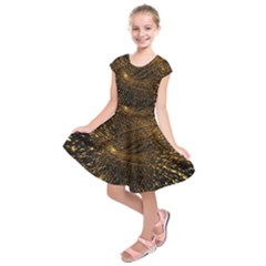 Quantum Physics Wave Particles Kids  Short Sleeve Dress by Wegoenart