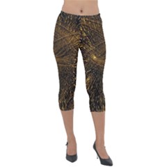 Quantum Physics Wave Particles Lightweight Velour Capri Leggings  by Wegoenart