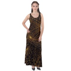 Quantum Physics Wave Particles Sleeveless Velour Maxi Dress by Wegoenart