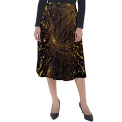 Quantum Physics Wave Particles Classic Velour Midi Skirt  by Wegoenart