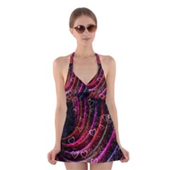 Bokeh Heart Love Romance Halter Dress Swimsuit  by Wegoenart