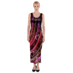 Bokeh Heart Love Romance Fitted Maxi Dress