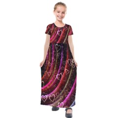 Bokeh Heart Love Romance Kids  Short Sleeve Maxi Dress by Wegoenart