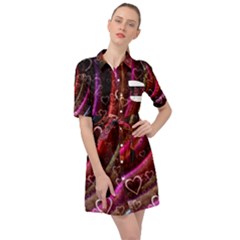 Bokeh Heart Love Romance Belted Shirt Dress