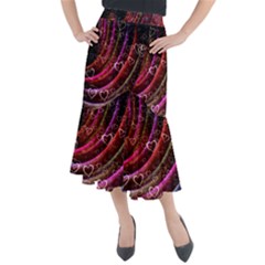 Bokeh Heart Love Romance Midi Mermaid Skirt