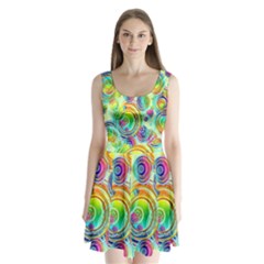 Wallpaper Pattern Colorful Color Split Back Mini Dress 