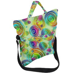 Wallpaper Pattern Colorful Color Fold Over Handle Tote Bag by Wegoenart