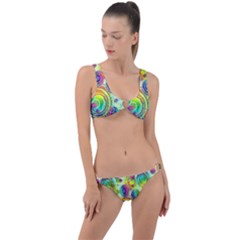 Wallpaper Pattern Colorful Color Ring Detail Crop Bikini Set