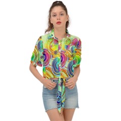 Wallpaper Pattern Colorful Color Tie Front Shirt 