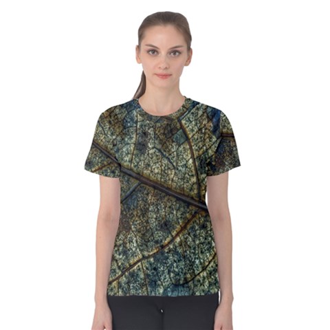 Leaf Leaves Fall Foliage Structure Women s Cotton Tee by Wegoenart