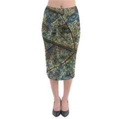 Leaf Leaves Fall Foliage Structure Midi Pencil Skirt by Wegoenart