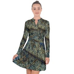 Leaf Leaves Fall Foliage Structure Long Sleeve Panel Dress by Wegoenart