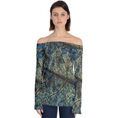 Leaf Leaves Fall Foliage Structure Off Shoulder Long Sleeve Top by Wegoenart