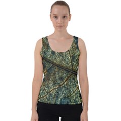 Leaf Leaves Fall Foliage Structure Velvet Tank Top by Wegoenart