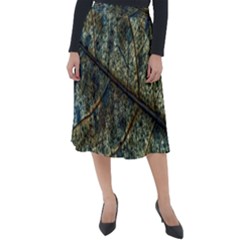 Leaf Leaves Fall Foliage Structure Classic Velour Midi Skirt  by Wegoenart