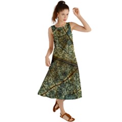 Leaf Leaves Fall Foliage Structure Summer Maxi Dress