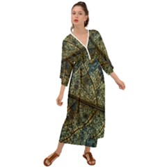 Leaf Leaves Fall Foliage Structure Grecian Style  Maxi Dress