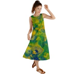 Abstract Texture Background Color Summer Maxi Dress