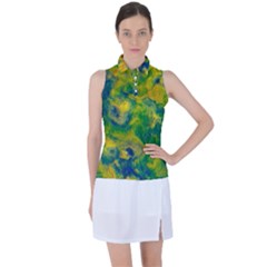 Abstract Texture Background Color Women’s Sleeveless Polo