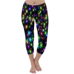 Star Colorful Christmas Abstract Capri Winter Leggings 