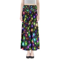 Star Colorful Christmas Abstract Full Length Maxi Skirt by Wegoenart