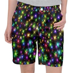 Star Colorful Christmas Abstract Pocket Shorts by Wegoenart