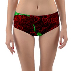 Love Lovers Romance Background Reversible Mid-waist Bikini Bottoms by Wegoenart