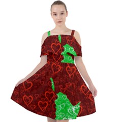 Love Lovers Romance Background Cut Out Shoulders Chiffon Dress