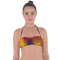 Color Abstract Colorful Art Halter Bandeau Bikini Top by Wegoenart