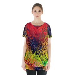 Color Abstract Colorful Art Skirt Hem Sports Top by Wegoenart