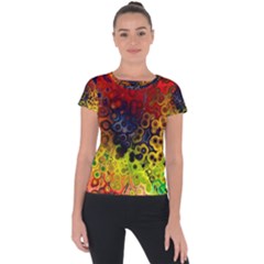 Color Abstract Colorful Art Short Sleeve Sports Top  by Wegoenart