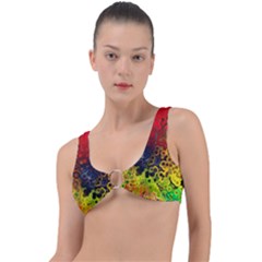 Color Abstract Colorful Art Ring Detail Bikini Top