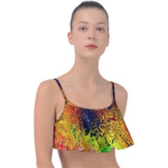 Color Abstract Colorful Art Frill Bikini Top