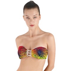 Color Abstract Colorful Art Twist Bandeau Bikini Top