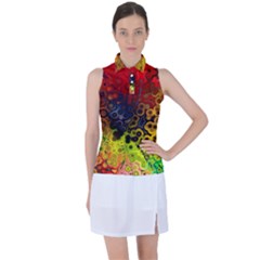 Color Abstract Colorful Art Women’s Sleeveless Polo